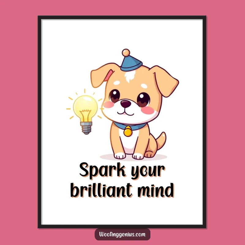 Free Printable Wall Art: Clever Dog Lightbulb Idea, Quirky Downloadable Decor