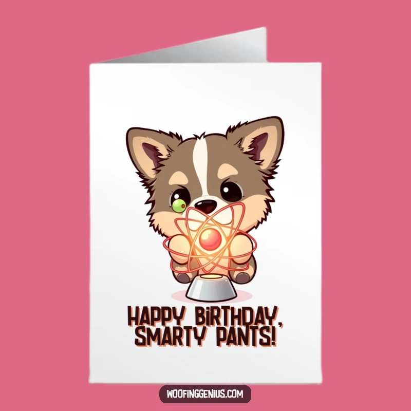 Free Printable Birthday Card: Curious Dog & Atom, Nerdy Downloadable Gift