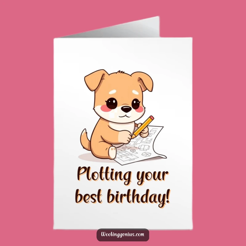 Free Printable Birthday Card: Dog Architect - Blueprint Funny Downloadable Gift