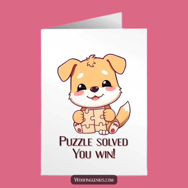 Free Printable Birthday Card: Funny Dog Puzzle Solver Hilarious DIY Downloadable Gift