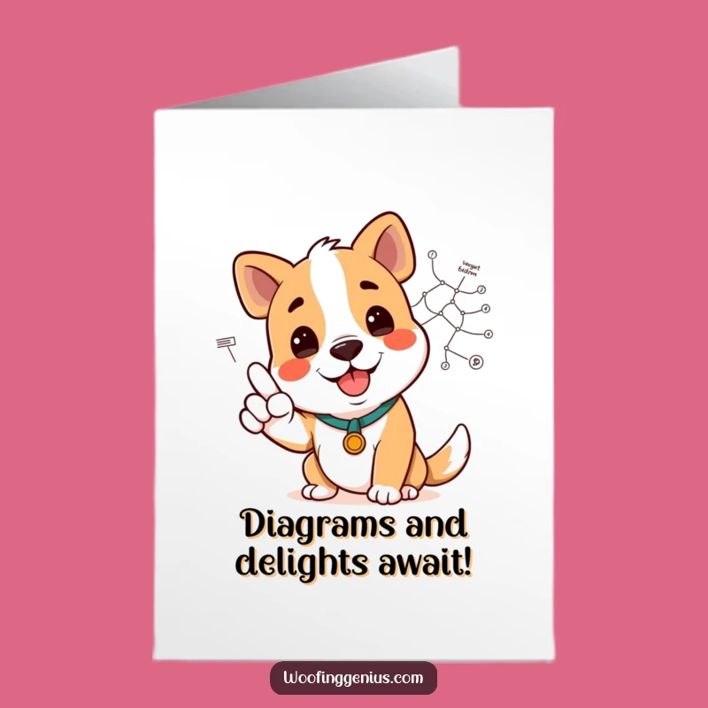 Free Printable Birthday Card: Smart Dog Explaining Diagram - Funny DIY Gift for the Brainy!
