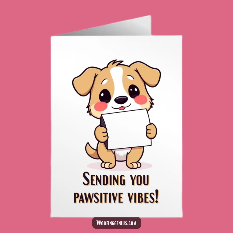 Free Printable Birthday Card: Winking Dog with Notecards Funny Downloadable Gift