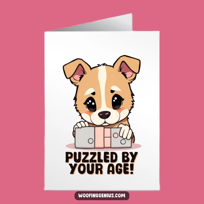 Free Printable Dog Birthday Card: Puzzle Dog Funny Downloadable Gift