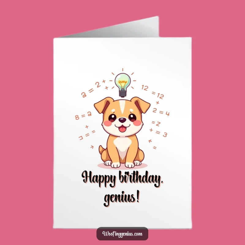Free Printable Birthday Card: Bright Dog Idea Funny Downloadable Greeting Gift!