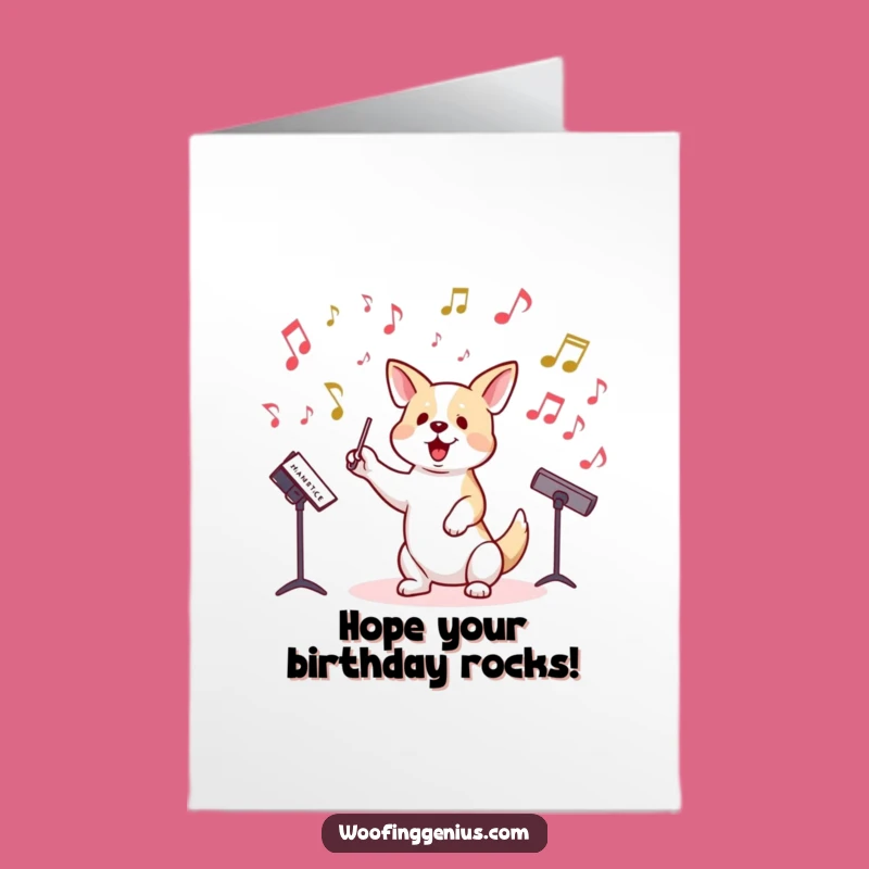 Free Printable Maestro Dog Birthday Card: Funny DJ Downloadable Gift for Music Lovers!