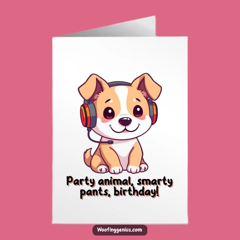 Funny Free Printable Birthday Card: Focused Dog Learner - Downloadable Humorous Gift