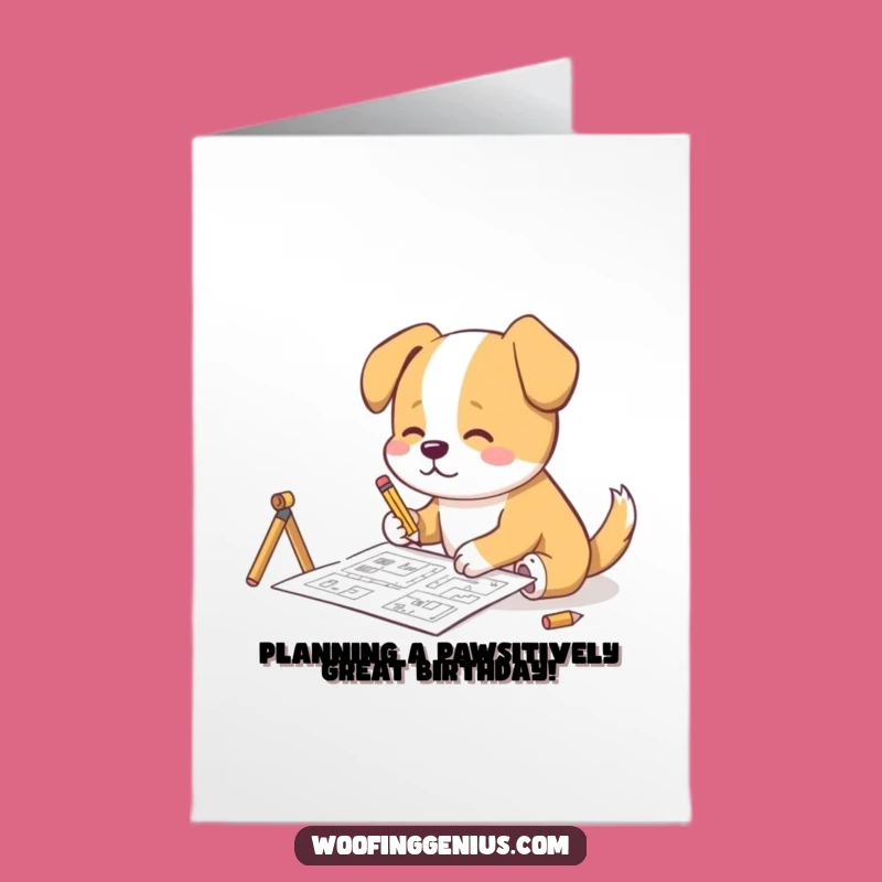 Free Printable Birthday Card: Dog Architect! Creative Downloadable Gift for Dreamers