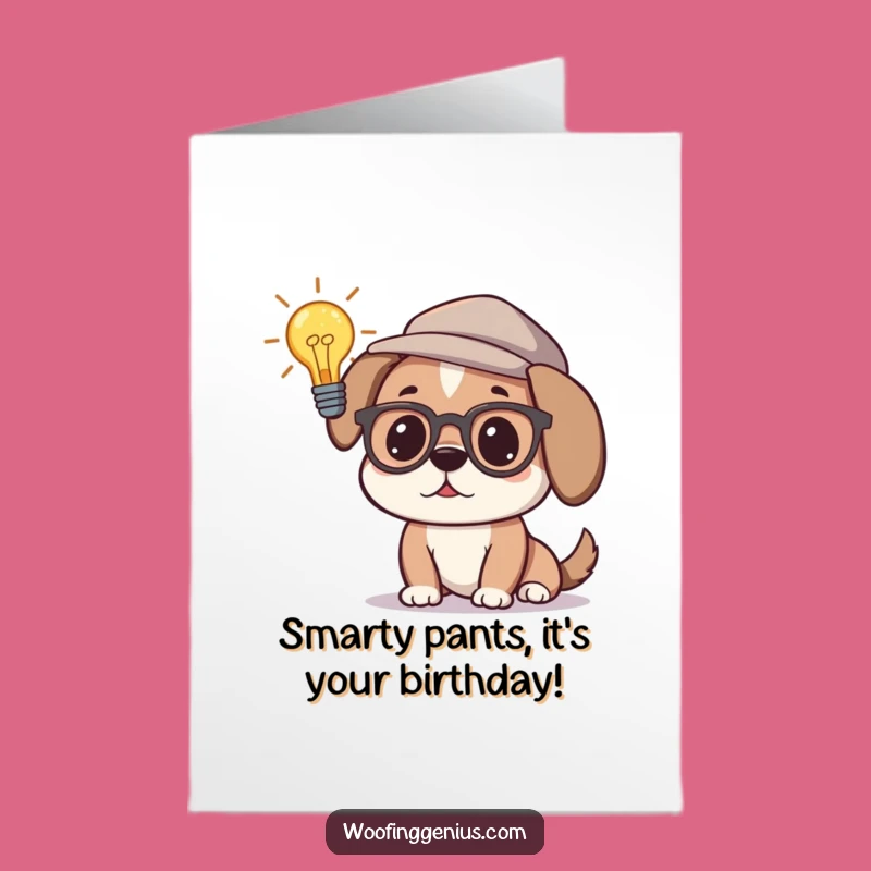 Free Printable Birthday Card: Smart Dog Thinking - Bright Ideas Downloadable Gift