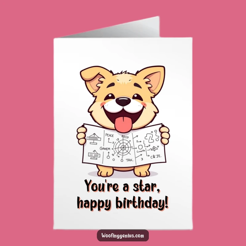 Free Printable Birthday Card: Smart Dog Diagram Funny Downloadable Greeting Gift!