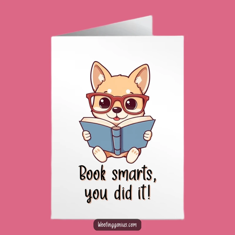 Free Printable Scholar Dog Congratulations Card: Smart Pup Funny Downloadable Gift