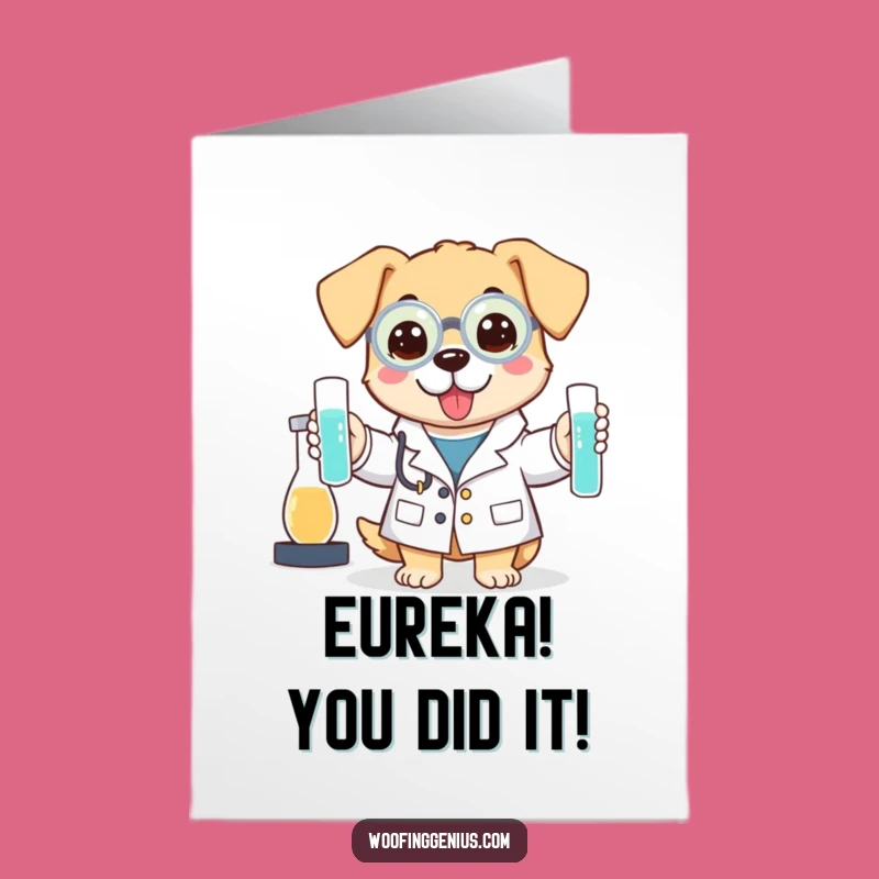Free Printable Chemist Dog Congrats Card: Funny DIY Downloadable Gift for Graduates!
