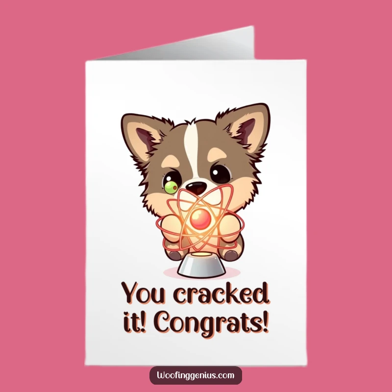 Free Printable Congrats Card: Dog & Atom, Smart Downloadable Gift for Achievers