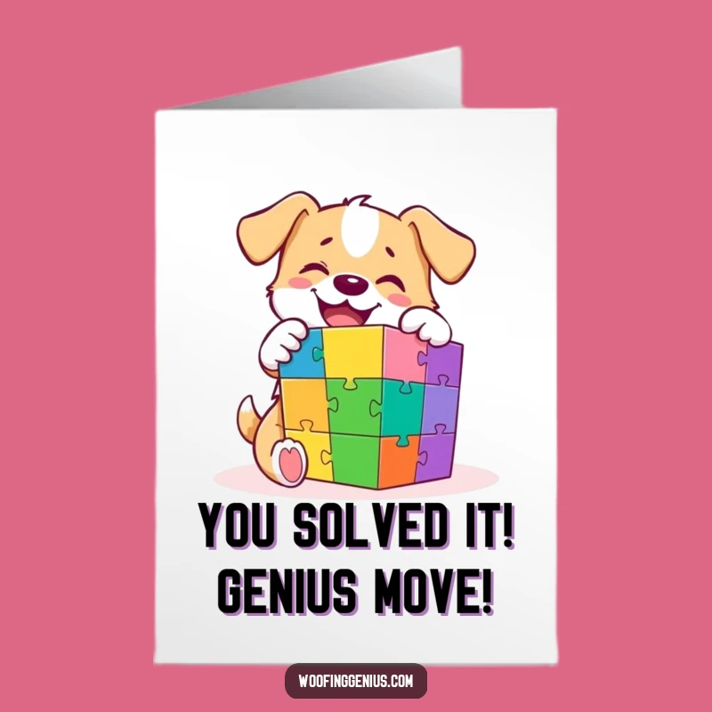 Free Printable Dog Congratulations Card: Celebrate Success with Genius Puzzle-Solving Humor!