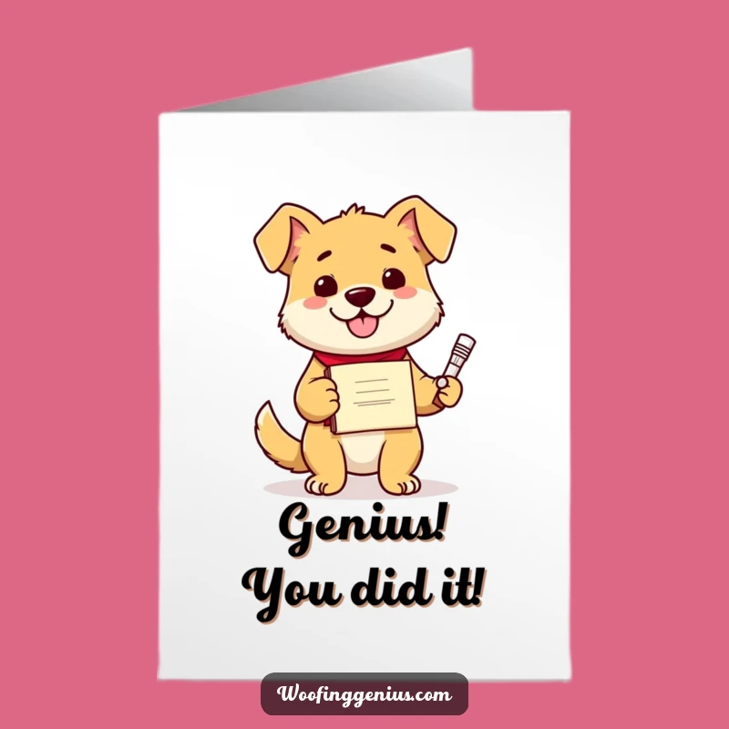 Free Printable Dog Diploma Card - Congrats on Your Invention!