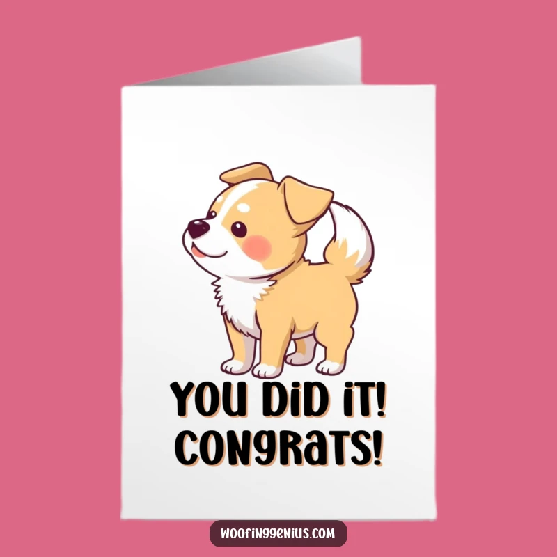 Free Printable Congrats Card: Blazing Tail Dog, Hilarious Downloadable Celebration Gift