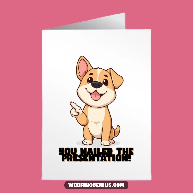 Free Printable Congrats Card: Presenting Dog With Pointer, Downloadable Success Gift