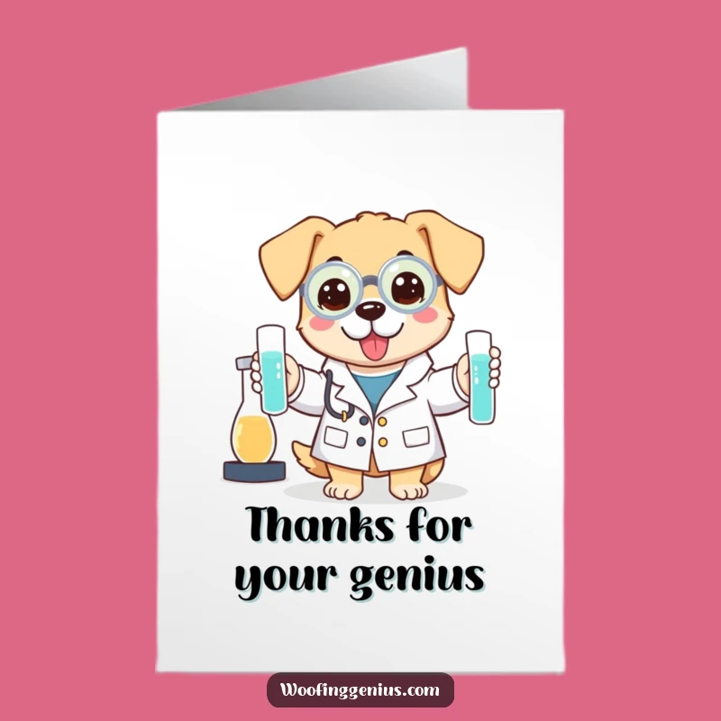 Free Printable Researcher Dog Thank You Card: Funny DIY Downloadable Gift for Helpers!