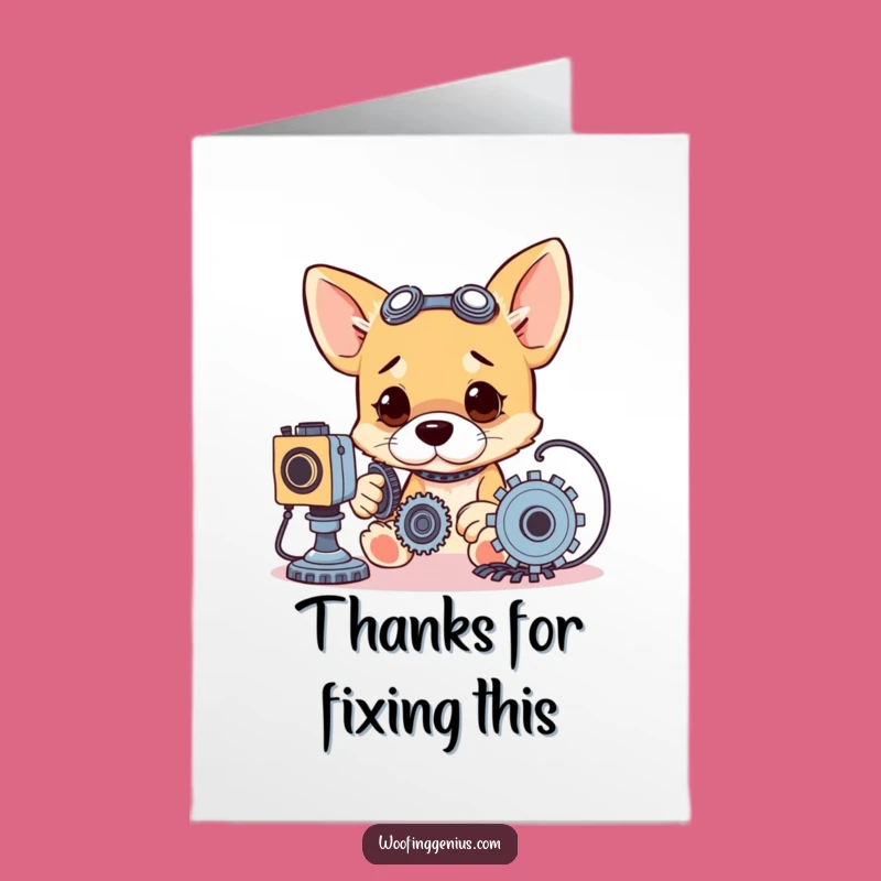 Free Printable Techie Dog Thank You Card: Funny DIY Downloadable Gift for Helpers!