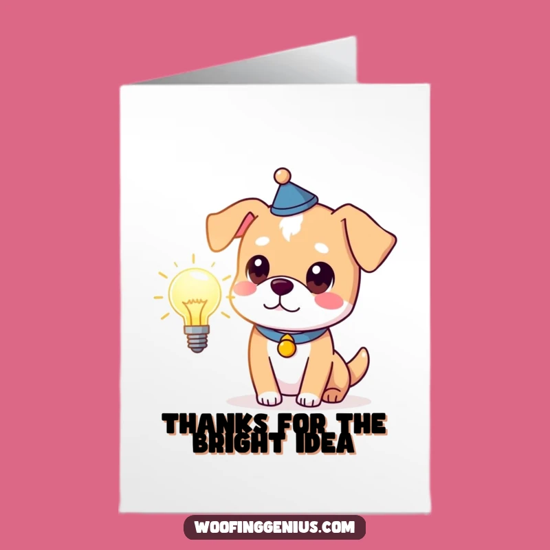 Free Printable Thank You Card: Clever Dog Lightbulb, Downloadable Appreciation Gift