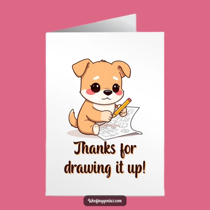 Free Printable Thank You Card: Dog Designer - Sketchy Thanks Downloadable