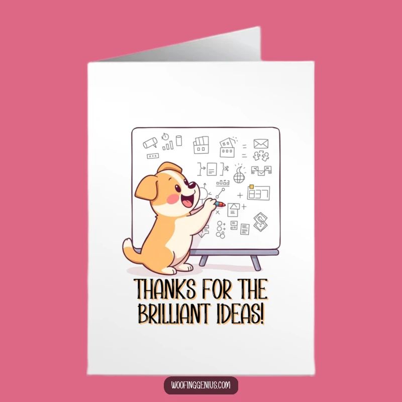 Free Printable Thank You Card: Dog Drawing Diagrams, Grateful Genius Pooch Downloadable