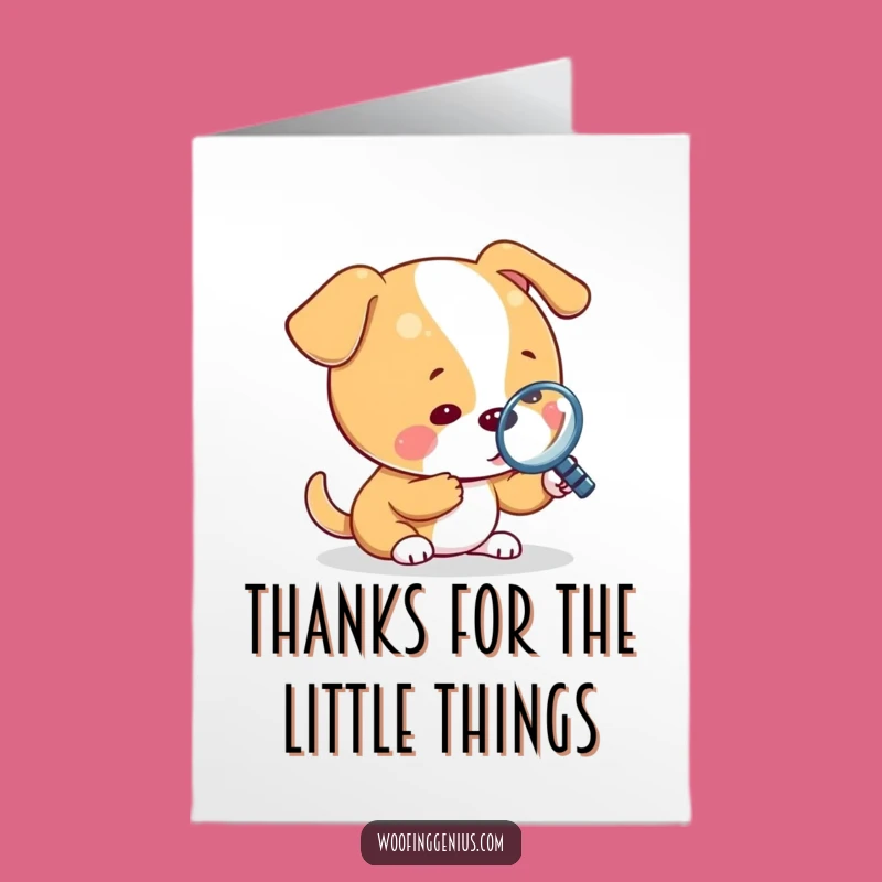 Thank You Free Printable Card: Inspecting Dog - Downloadable Gift of Detail