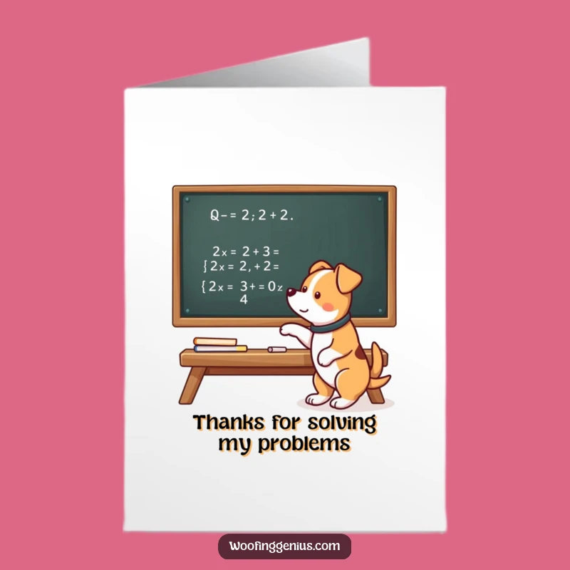 Thank You Free Printable Card: Smart Dog Math Whiz - Downloadable Gift of Gratitude