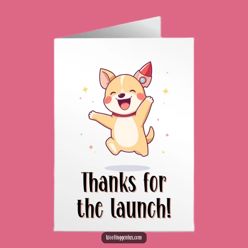 Free Printable Thank You Card: Dog Rocket Blast