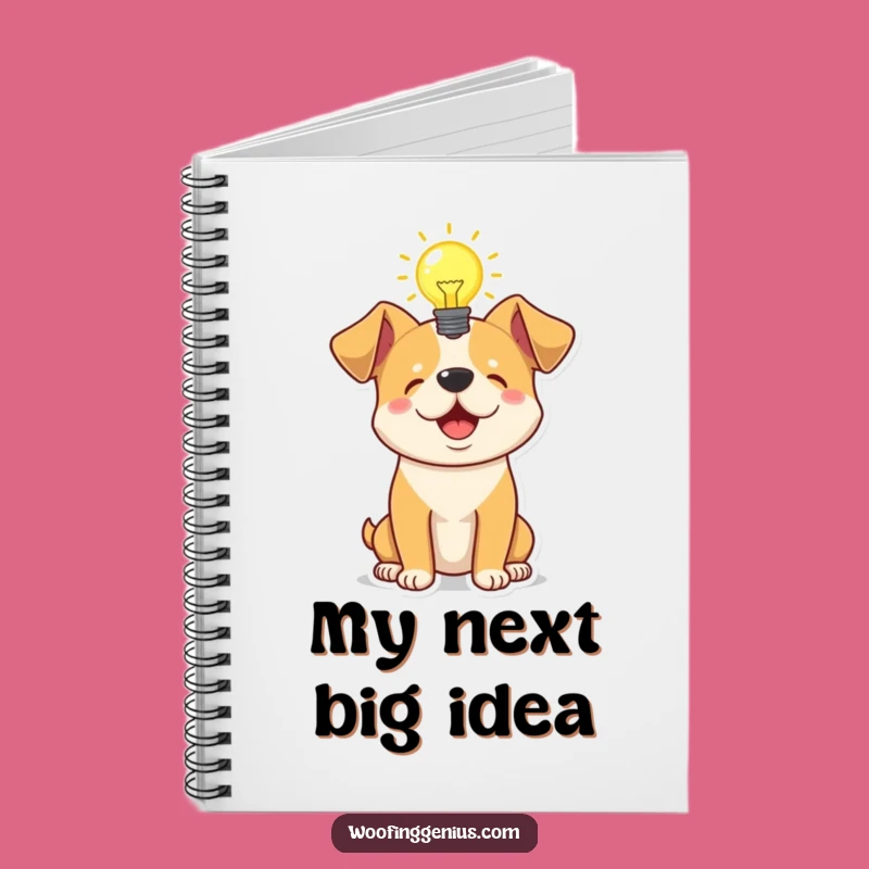 Funny Idea Dog Notebook - Lightbulb Moment, Journal for Brilliant Plans Gift