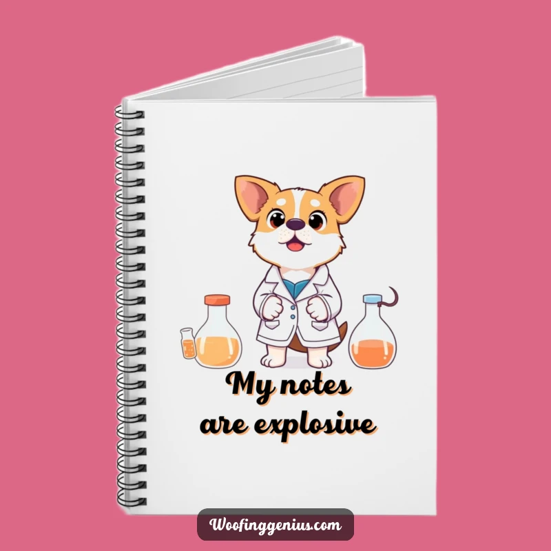 Funny Scientist Dog Notebook: Surprised Experiment Journal, Hilarious Gift