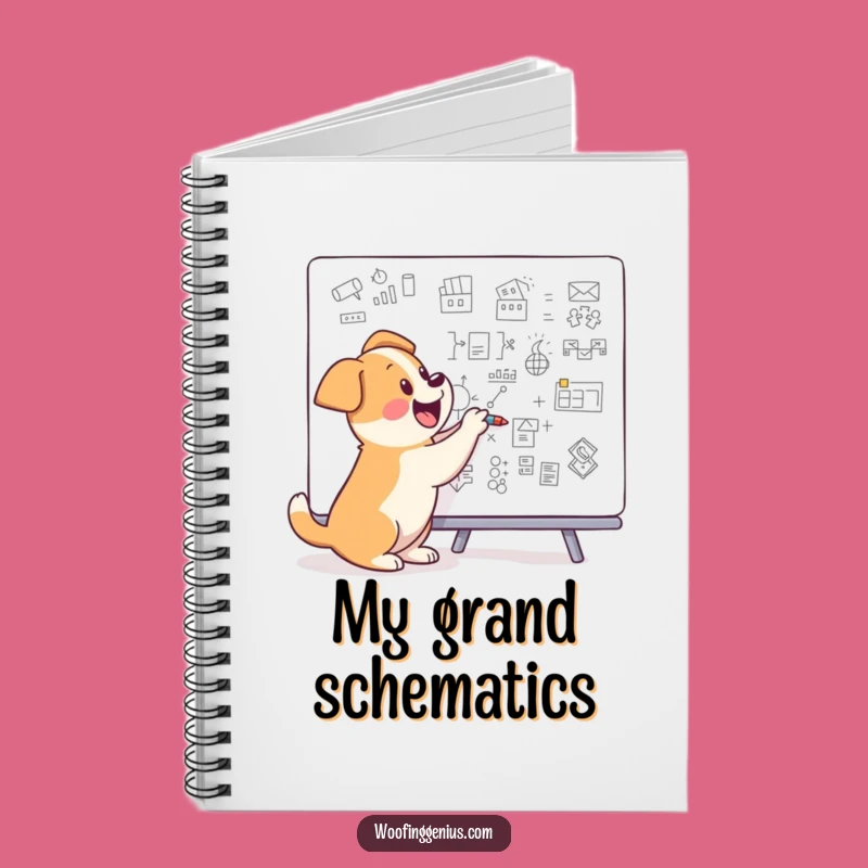 Funny Dog Notebook - Genius Pup's Diagram Journal - Creative Brainstorming Gift
