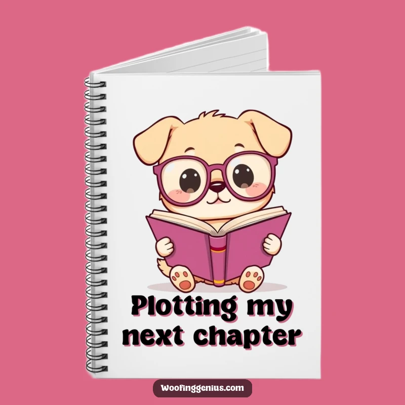 Funny Kawaii Dog Notebook: Intellectual pup journal, a clever and funny gift for students and writers.