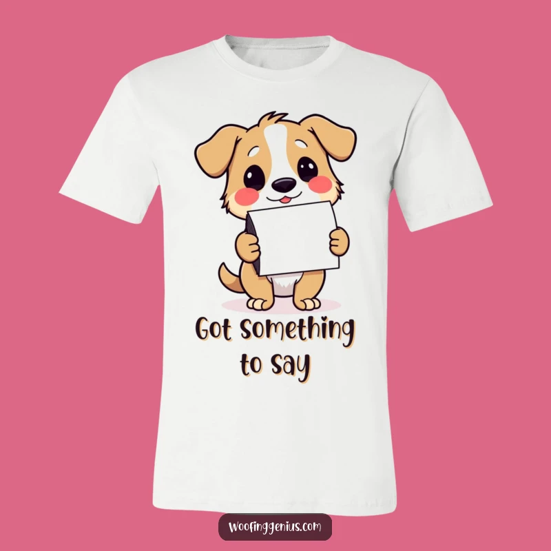 Funny Dog Notecard Winker Tee - Hilarious Dog Delivering Messages Shirt Gift
