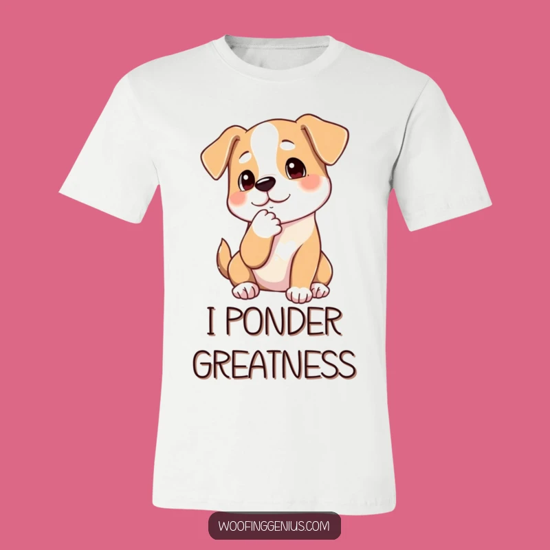 Funny Thoughtful Dog T-Shirt - Chin Stroke Paw, Contemplative Pup Tee Gift