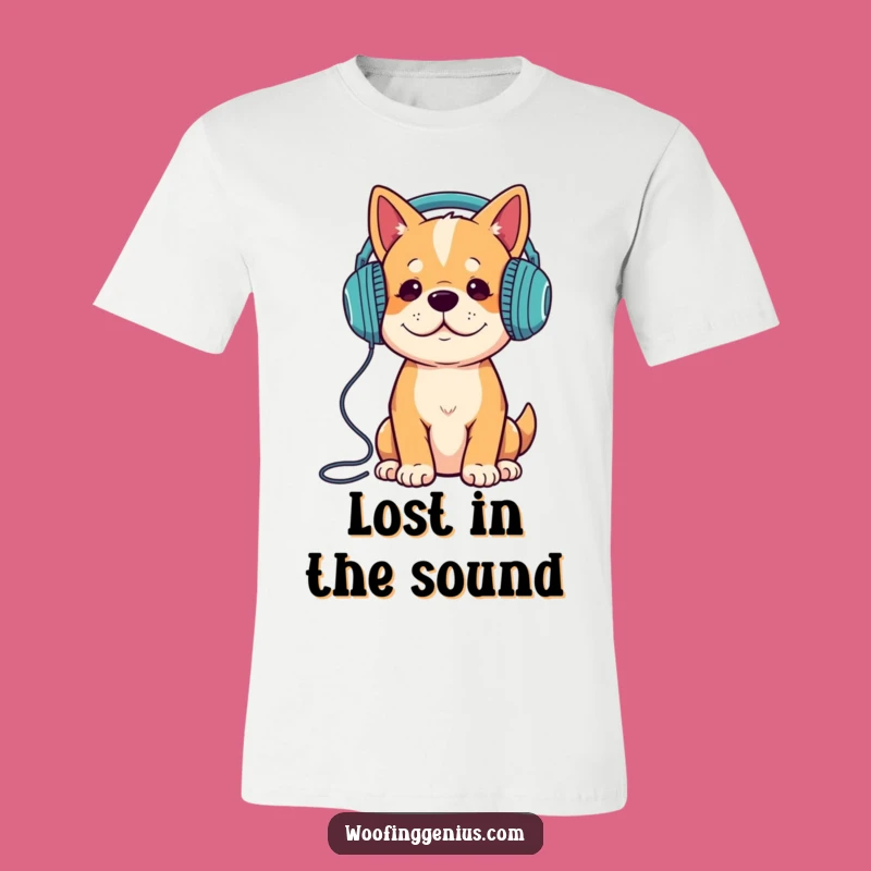Funny Dog T-Shirt - Cool Canine With Headphones Grooving To Music - Awesome Gift