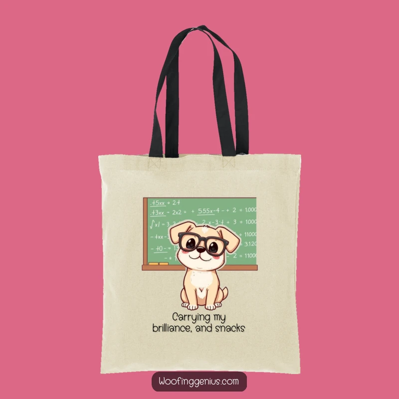 Funny Genius Dog Tote Bag: Stylish Scholar's Equation Carry-All Gift