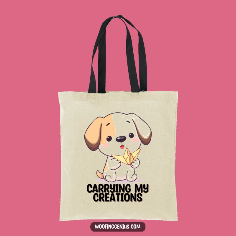 Funny Origami Dog Tote Bag: Carry Your Art with this Hilarious Accessory