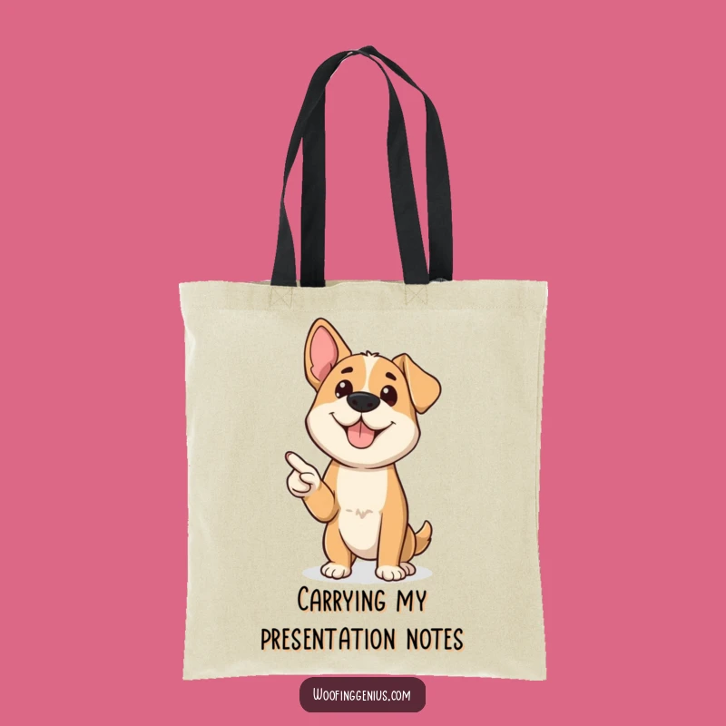 Funny Presenter Dog Tote Bag: Confident Canine's Pointer Accessory Gift