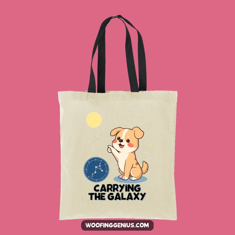 Funny Dog Tote Bag: Carry Your Cosmic Dreams with This Constellation Pointer