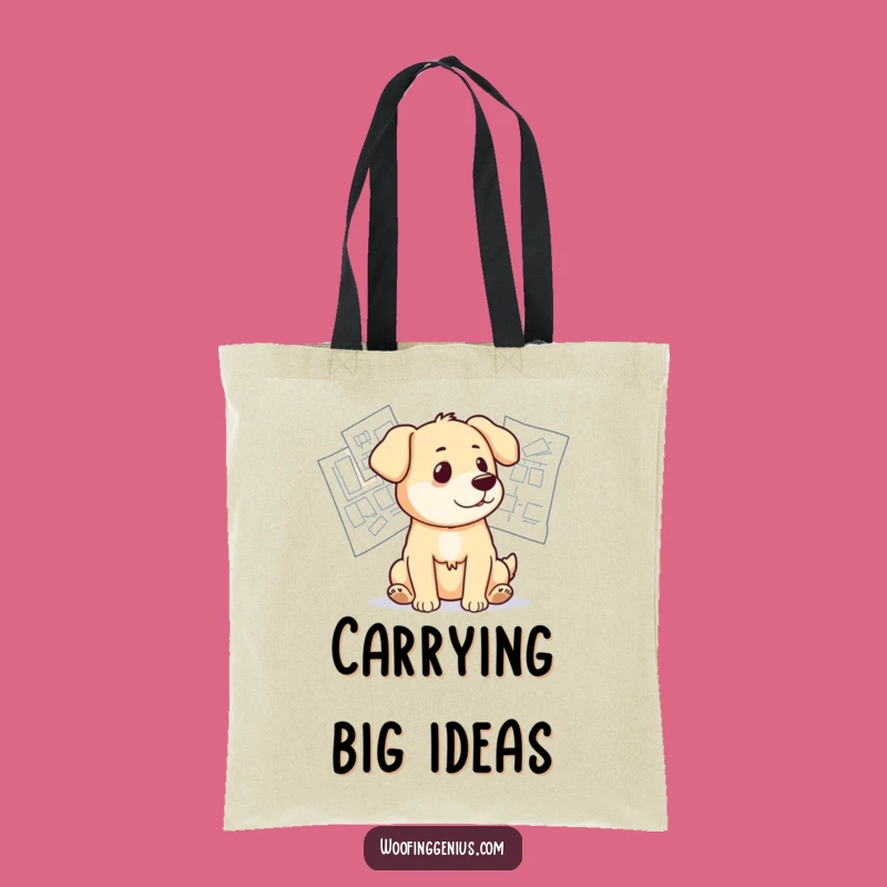 Funny Architect Dog Tote Bag: Spacious Blueprint Bag, Hilarious Gift for Planners