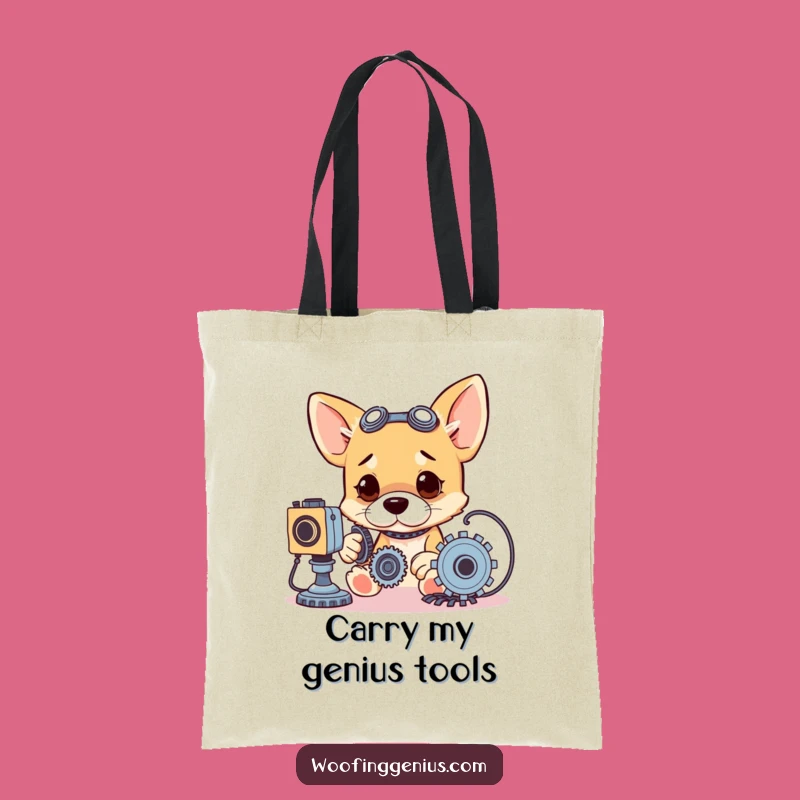 Funny Dog Tinkerer Tote Bag - Carry Your Ideas in Style, Perfect Funny Gift