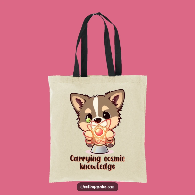Funny Dog Tote Bag: Atom Explorer, Carry Your Science Curiosity