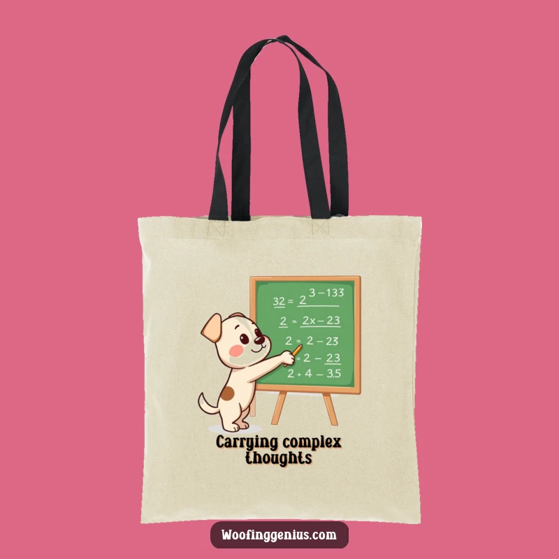 Funny Genius Dog Tote Bag: Spacious Smart Bag, Hilarious Gift for Scholars