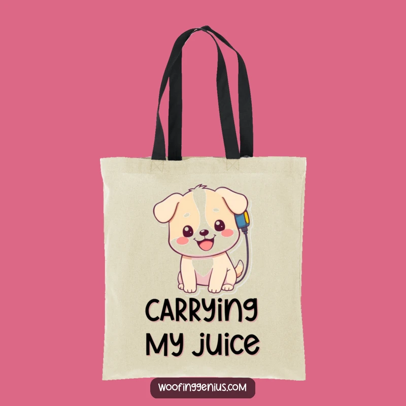 Funny Kawaii Dog Tote Bag: Self-Charging Humor Accessory, Great Funny Gift