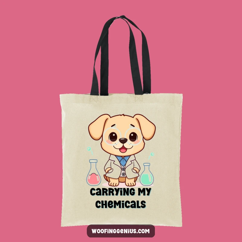 Funny Scientist Dog Tote Bag - Carry Your Experiments Hilariously